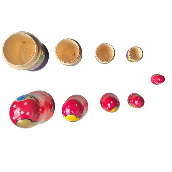 Hand-Painted Russian Matryoshka Nesting Dolls Set Of Five 6.5” tall Gift - Picture 4 of 15